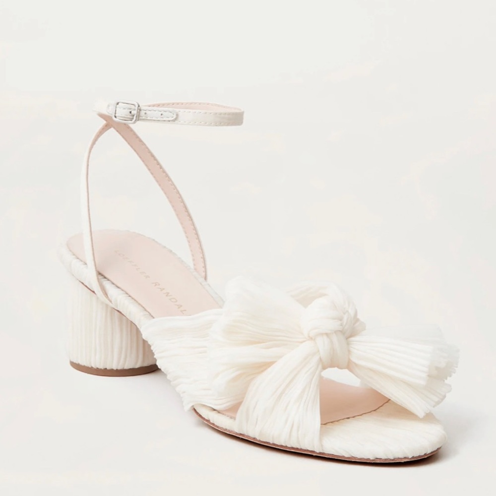 Loeffler Randal Dahlia Pearl Pleated Bow Heel, Size 8.5, Never worn
